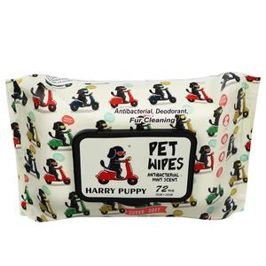 HARRY PUPPY 72 lingettes humides pour animaux de compagnie super douces antibactériennes parfum menthe, respectueuses du pelage - Product Image 1