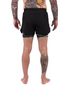 Vêtements d'arts martiaux mixtes légers à impression numérique extensible anti-rétrécissement pour adultes Rashguard de Jiu Jitsu Shorts MMA + Spats Unisexe - Product Image 6