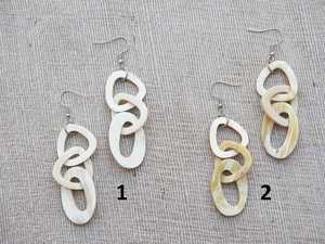 Boucles d'oreilles pendantes en corne de buffle faites à la main de haute qualité vente chaude maison naturelle avec perle prix de gros - Product Image 2