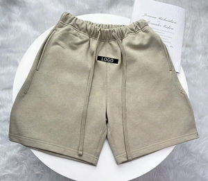 กางเกงขาสั้นผ้าคอตตอนสำหรับผู้ชายกางเกงขาสั้นผ้าคอตตอนแบบผูกเอวยางยืดออกแบบโลโก้ได้ตามต้องการสำหรับฤดูร้อน - Product Image 4