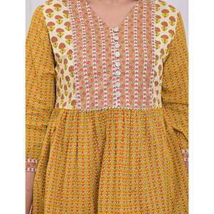 เสื้อสั้นพิมพ์ลายมัสตาร์ดผ้าฝ้ายระบายอากาศได้ดีตกแต่งแบบปัก - Product Image 2