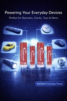 Baterai Alkali Sharxell AAA LR03 1,5V 4pcs Kemasan Kartu Retail untuk Distributor, Toko Kelontong, Mini Market, dan Remote Control