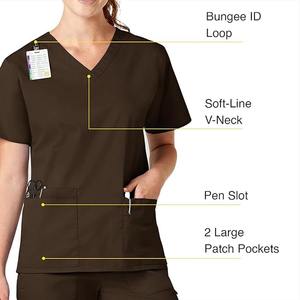 Blouses médicales personnalisées de haute qualité à manches courtes pour médecins et infirmières, unisexe, en toile, vente en gros directe d'usine - Product Image 3