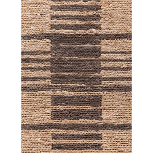 พรมปูพื้นลายเรขาคณิตสีเบจน้ำตาลถักด้วยมือจากเส้นใยป่านปอแบบเรียบสำหรับตกแต่งบ้านและห้องนั่งเล่น รุ่น PKJT-133 (Cs-01) - Product Image 3