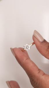 1 Ct Round Cut Lab Grown Diamond Solitaire Engagement <b>Ring</b> For Women's, Solid 10K/<b>14K</b> Yellow <b>Gold</b> <b>Ring</b>, Custom Wedding jewelry - Product Image 2