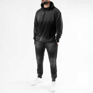 Pantalones para correr con lavado ácido para hombre, pantalones de chándal de poliéster de secado rápido para gimnasio, pantalones de calle personalizados - Product Image 1