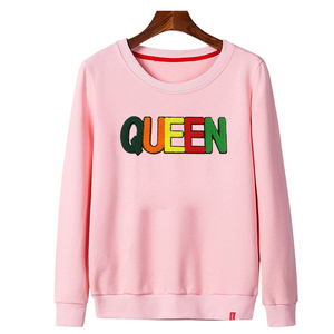 Pull à col rond à manches longues 100% coton pour femmes, logo brodé personnalisé, streetwear, sweat-shirt tendance, automne, couleur personnalisée - Product Image 3