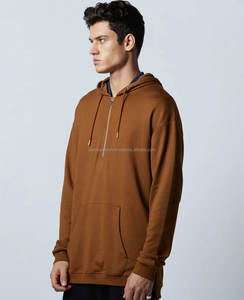 Sweat à capuche pour homme 100% coton avec logo personnalisé, épaules tombantes vierges, pull oversize, sweat à capuche en coton épais et respirant pour homme - Product Image 3