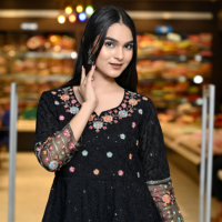 Salwar Kameez, vêtements ethniques pour femmes, mode décontractée élégante, 100% coton, col en V, manches longues, broderie, Kurti, ensemble de robes Anarkali