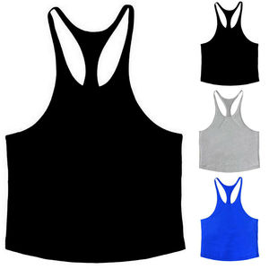 Venta al por mayor de camisetas sin mangas para hombre con logotipo personalizado de poliéster para entrenamiento gimnasio Y espalda para hombre Camiseta sin mangas con tirantes - Product Image 6