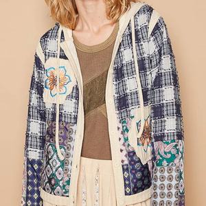 Chaqueta Bomber Casual de Algodón para Hombre, Transpirable, Estilo Hip Hop Urbano, con Bloques de Color y Parches, con Bolsillos - Product Image 1