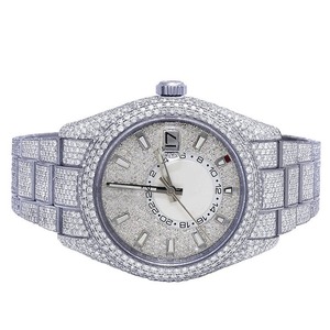 Haute sur demande VVS entièrement glacé montres mécaniques automatiques cadran diamant naturel clouté argent bande disponible à la vente - Product Image 6