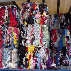 NEW FABRIC CUTTINGS MIX COLORS AND MIX QUALITY (COTTON - LYCRA, COTTON etc.) BALES (TEXTILE WASTE / SCRAP) FOR FELT (RECYCLING)
