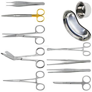 Kit de pansement chirurgical professionnel 11 pièces, instruments de pansement en acier inoxydable, certifié CE ISO, vente en gros, meilleur fournisseur - Product Image 1