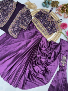 Trending Style New Fancy Ready To Wear Chinon Silk <strong>Saree</strong> With Sequence Embroidery Work Koti And Full Stitched <strong>Blouse</strong> - Product Image 4
