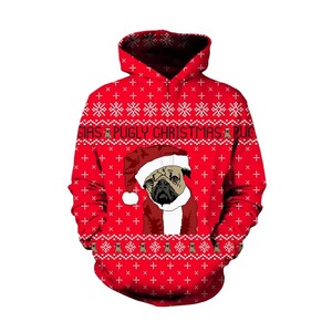Sweat à capuche pour homme personnalisé pour Noël, confortable et tendance, 100% polyester, Noël avec logo personnalisé, faible MOQ - Product Image 1