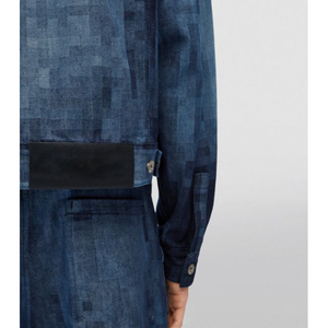 2023 nouvelle veste en toile pour hommes de haute qualité denim bleu lavé personnalisé avec des conceptions OEM tissu tissé de saison d'hiver - Product Image 4