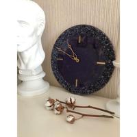 Jam dinding resin warna Earthy dengan tekstur media campuran dan desain yang terinspirasi oleh alam dengan biaya yang sangat baik