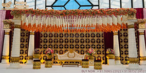 Al Aire Libre Punjabi Boda Mandap Configuración Sikh Punjabi Boda Triple Polo Mandap Sikh Ceremonia DE BODA Top Triple Polo Mandap EE. UU. - Product Image 6