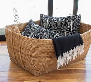 Elegant Handmade Home Decor <b>Baskets</b> Premium Handcrafted Woven Rattan for Sustainable Laundry <b>Storage</b> Solutions For Luxury Hotel - Product Image 4