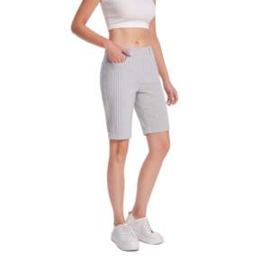Pantaloncini a vita alta a righe da donna con tasche-Jenna Rose - Product Image 6