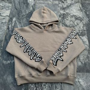 Conjunto Deportivo de Invierno de Dos Piezas Personalizado, Chaqueta con Capucha y Cordón, Estampado Puff, 100% Algodón, Transpirable, de Secado Rápido, Unisex - Product Image 2