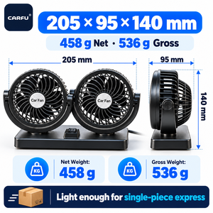 Ventilatore per Auto a Doppia Testa Personalizzato all'Ingrosso, 5V 12V 24V, Ventilatore di Raffreddamento a Due Velocità Regolabili per Cruscotto Auto, SUV, Camion, <span class=keywords><strong>Furgone</strong></span>, Interni Veicoli - Product Image 2