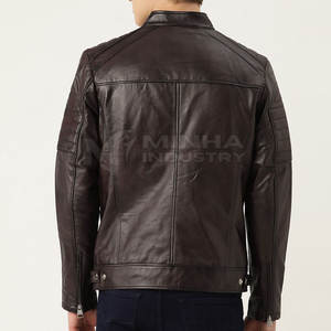 Chaqueta de cuero de invierno de alta calidad Chaqueta de cuero con logotipo personalizado Ropa de moda Chaqueta de cuero - Product Image 3