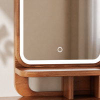 Coiffeuse moderne blanche de 80 cm avec miroir LED, nouvelle table de maquillage de style chinois avec armoire de rangement pour chambre à coucher