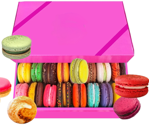 Emballage de boîte à macarons en matériaux recyclés personnalisés boîte pliée en relief en feuille d'or faveur de fête de mariage bijoux de boulangerie de noël - Product Image 2