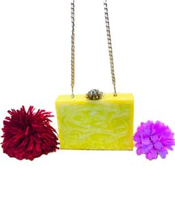 Designer Ladies Satin Lining Resin Clutch <b>Bag</b> Handcrafted Fashion Evening <b>Bags</b> <b>for</b> <b>Weddings</b> & Parties Cost-Effective - Product Image 5