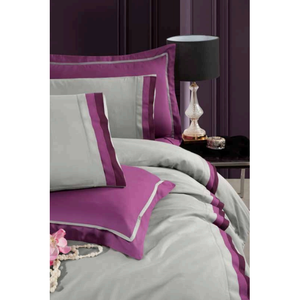 Juego de Ropa de Cama de Lujo de 6 Piezas, Tamaño King, Satén de Algodón, Funda Nórdica XL, Sábana Ajustable, Fundas de Almohada con Patrón Sólido Tejido para Uso Doméstico - Product Image 3