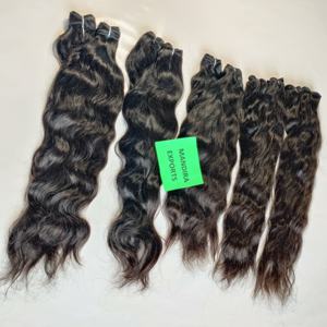 100% mechones de cabello de donante individual virgen Remy indio cutícula alineada ondulado negro suelto profundo Super onda extensiones humanas naturales - Product Image 4