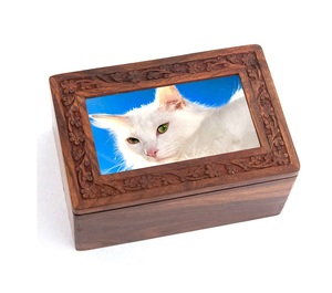 Urna de madera de mango para adultos, suministros de entierro Vintage, caja de cenizas marrón de madera para mayoristas de servicios funerarios - Product Image 3