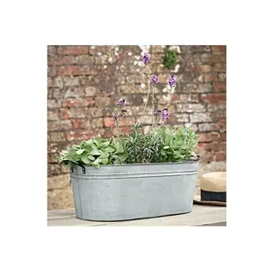 Large Galvanized Iron Metal Planters Tub For Garden Floor Decoration Decorative Bucket Outdoor Nordic Planter Flower Pots