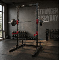 Rack de musculation Smith avec barre de traction multi-positions et crochets en J pour entraînement de force à domicile