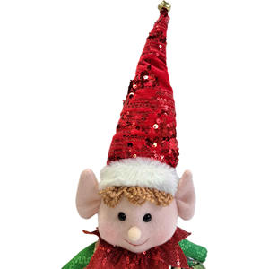 CK ชุดรูปแบบหลากสี47ซม. ผ้า Joeyeux Noel ตุ๊กตาเอลฟ์คริสต์มาสของตกแต่งในร่ม - Product Image 2