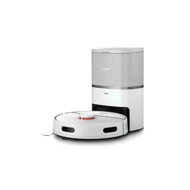 3000 Series White Robot Vacuum Cleaner with Wet-Dry Mop, 4000 Pa, Suitable for Hard Floors and Carpets