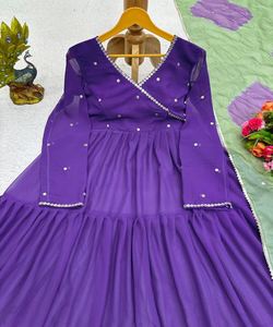 Vestido Afgano Kuchi de Gasa para Oficina, Moderno y Elegante, para Uso Diario, con Patrones Geométricos y Adornos de Piedras, de Seda, para Verano - Product Image 5