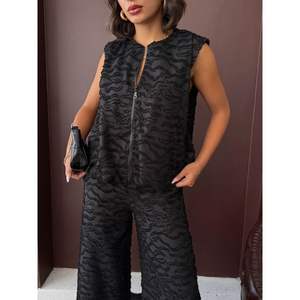 Topshow Women's Jacquard Woven Zippered Vests Wholesale <b>Waistcoats</b> - Product Image 4
