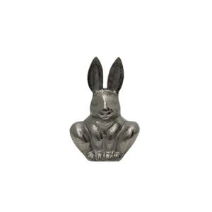 Sculptures de lapin en aluminium de conception chic Figurines abstraites finies en nickel pour la maison salon décor Sculpture de bureau - Product Image 3