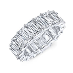 18K Gold Luxury Full Eternity Emerald Cut Lab Grown Diamond Wedding Band OEM Wholesale Retail International Jewelry manufacturer - Product Image 2