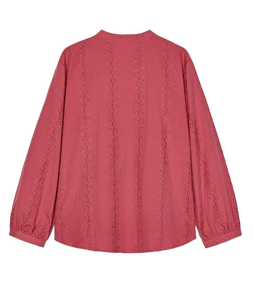 Nueva llegada Trendy Wear Mujeres Camisa rosa con cuello en V Camisas de tela suave para trajes casuales disponibles en tamaños personalizados - Product Image 2