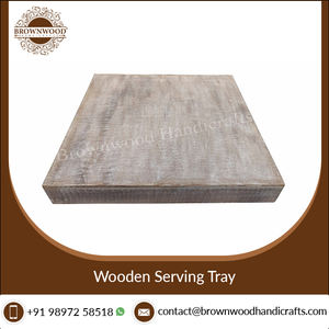 Gran oferta, bandeja para servir tallada en madera MDF cuadrada grande con asas, exportador indio, uso multiusos para comida casera, bandejas de precio barato - Product Image 6