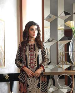 Indien pakistanais dernière mousseline de soie brodée Salwar Kameez avec maçonnerie lourde Collection de mariage de luxe vente chaude robe 0401 - Product Image 2