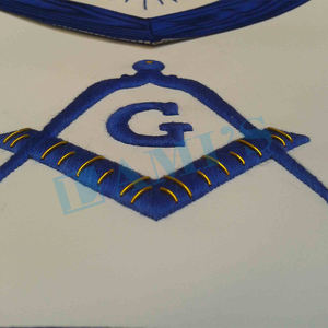 Gran oferta 2025 Blue Lodge Masters Mason delantal bordado a mano con lentejuelas insignia para coser precio bajo Premium Masonic Regalia - Product Image 4