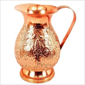 Vintage Design Pure Copper Water Jug Kitchen <b>Tabletop</b> Decor Dishwasher Microwave Safe for Home Hotel Restaurant Use Wholesale - Product Image 3