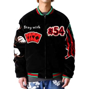 2025 New Unisex <b>Varsity</b> <b>Jacket</b> High Quality Leather with Custom Buttons Chenille Embroidery Windproof <b>Vintage</b> Bomber Sheep Fur - Product Image 1