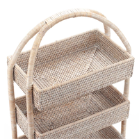 Meilleur Choix Lavihexco LVS25-1164 Panier de Rangement Polyvalent à 3 Niveaux en Rotin Peint Durable, Taille Personnalisable pour