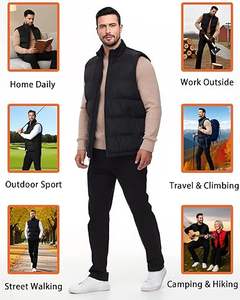 Factory Direct <b>Sale</b> Best Selling Men's Winter Casual High Quality Breathable Customized Puffer Vest <b>Zipper</b> 100% Polyester - Product Image 5